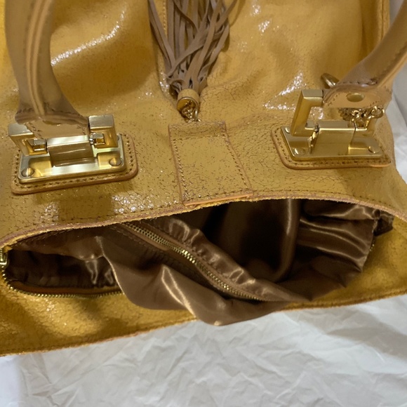 Mustard Rough Leather Bag by Charles Jourdan -NWOT - Picture 6 of 14
